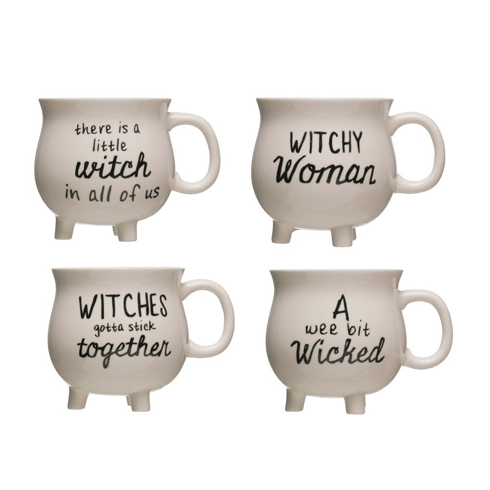 Stoneware Cauldron Mug w/ Witch Saying
