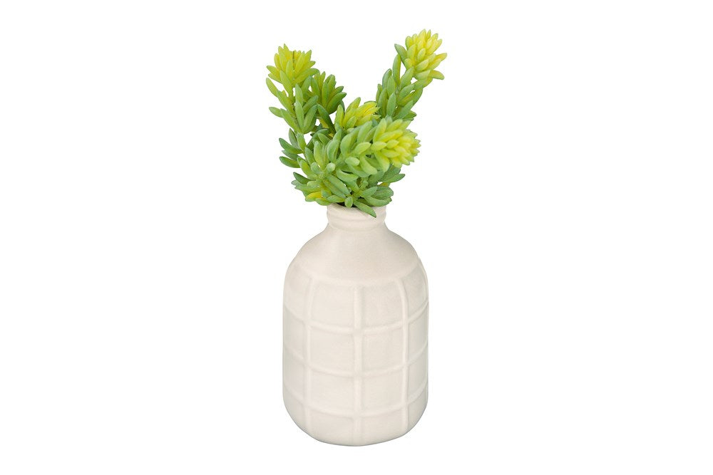 Matte Grey Stoneware Bottle Vase