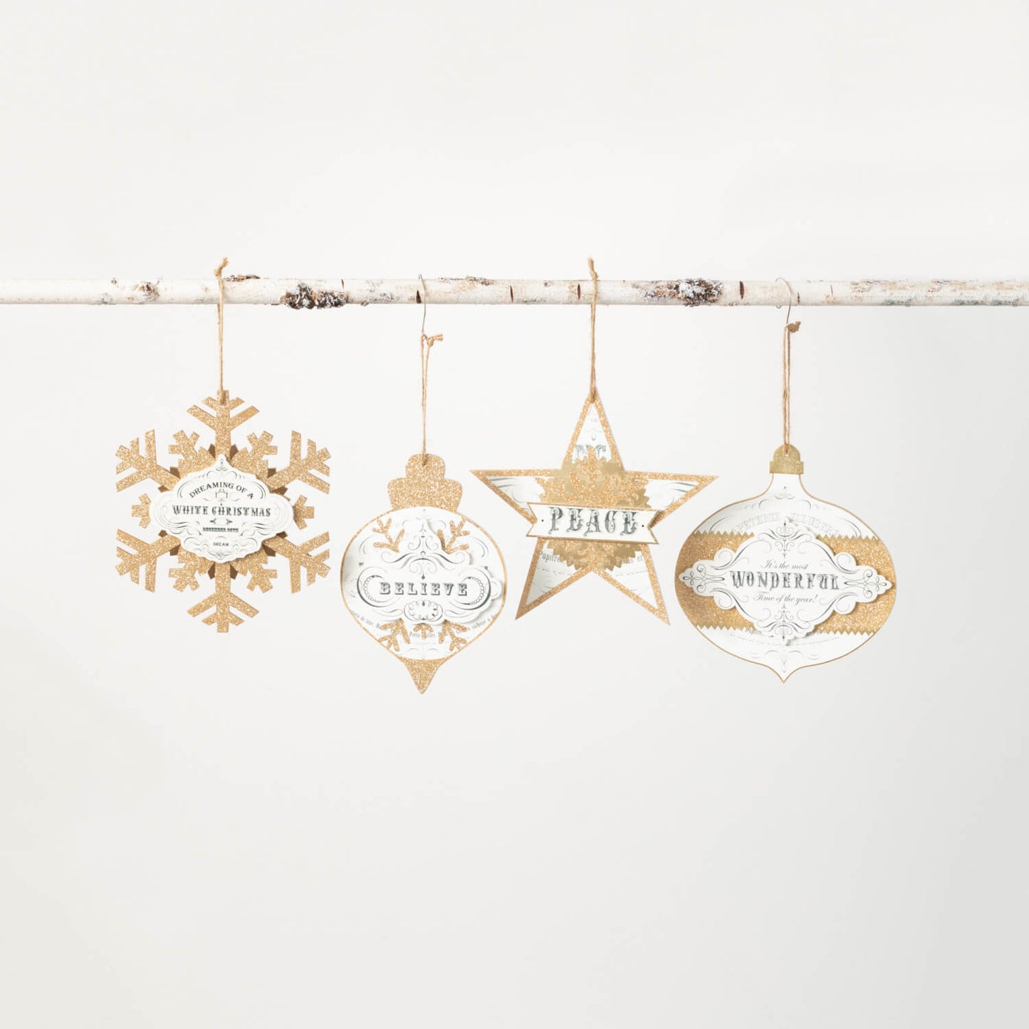 Gold Glitter Disc Ornament