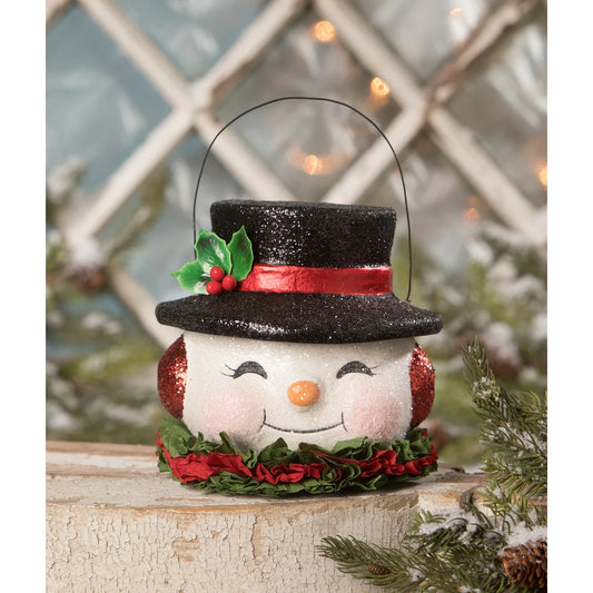 Happy Retro Snowman Bucket