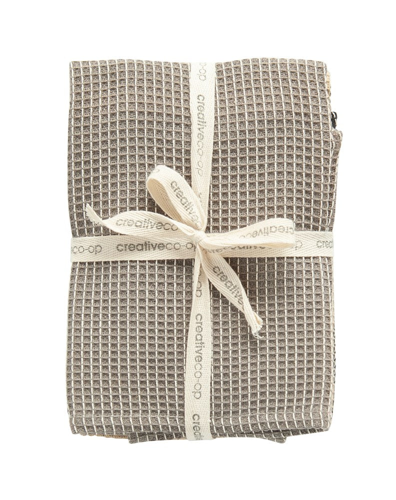 Cotton Waffle Weave Tea Towels, Set of 3