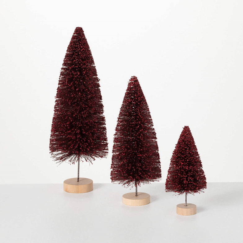 RED BOTTLEBRUSH TREE SET OF 3