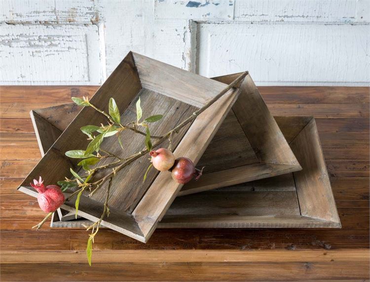 Reclaimed Wood Rectangle Tray