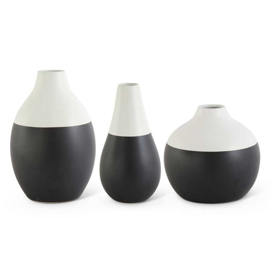 Black and White Stoneware Vase