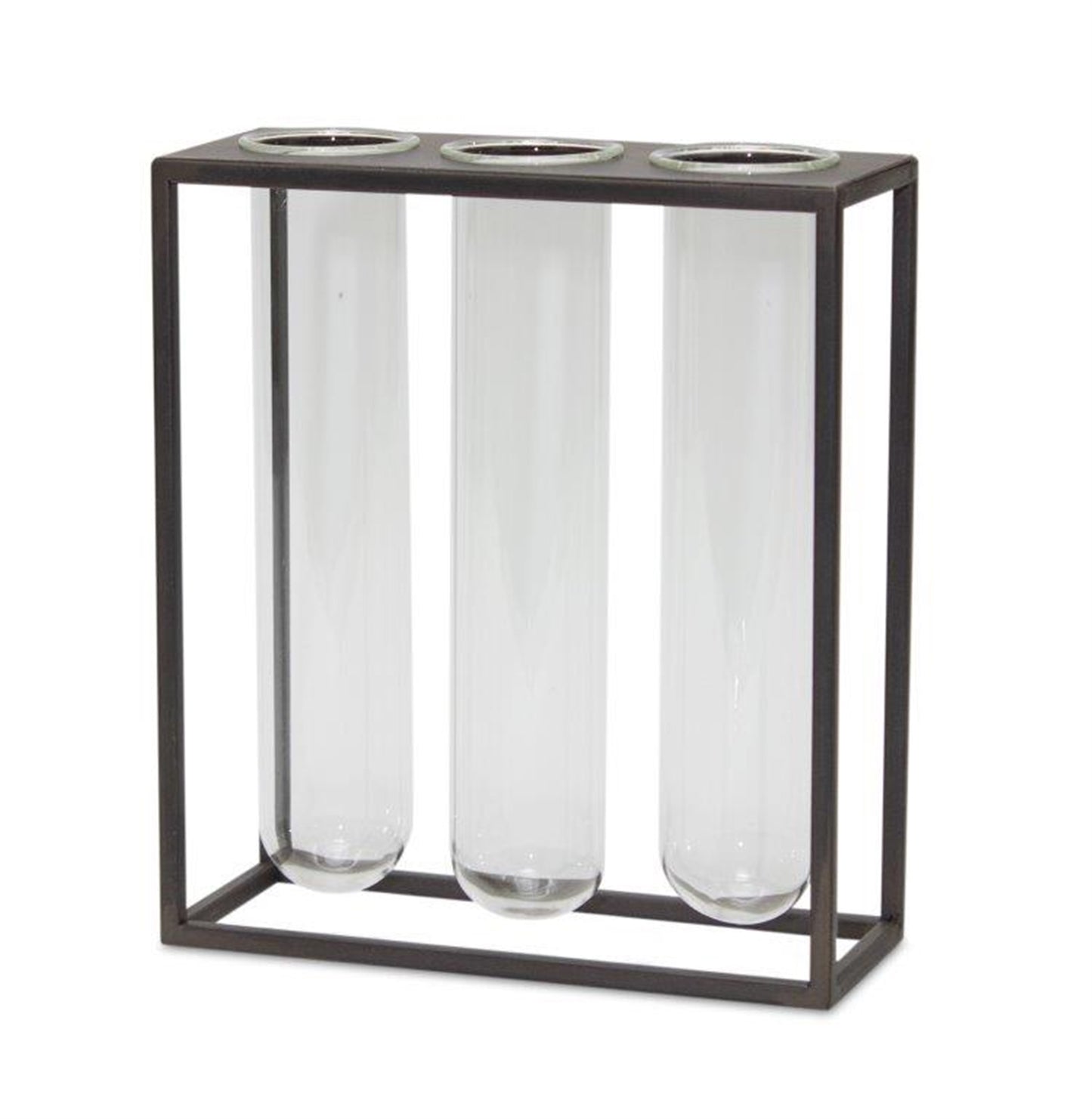Glass Vases in Iron Stand