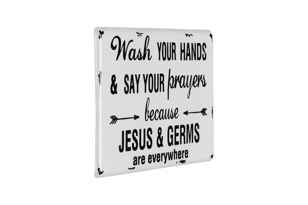 Wash Your Hands Metal Wall Decor
