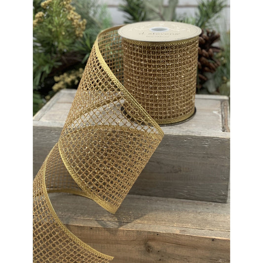 Gold Windowpane Ribbon