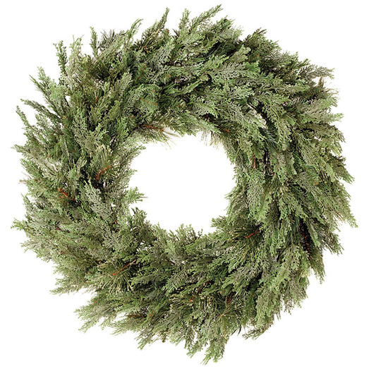 28" MIXED PINE AND CEDAR WREATH