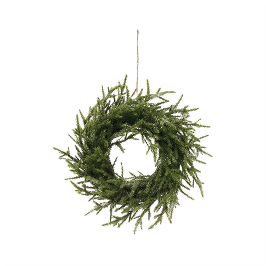 Faux Pine Wreath, Ice Finish