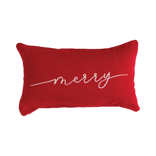 Cotton Knit Lumbar Pillow "Merry"